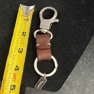 Coach Silver and Brown Leather Key Holder